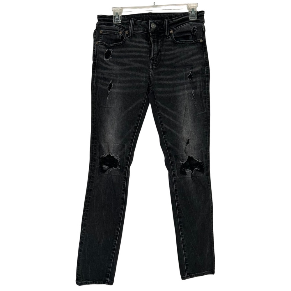 American Eagle Ne(x)t Level Flex Skinny Stretch Jeans 29 x 32 Black Distressed